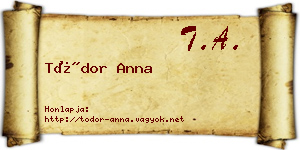 Tódor Anna névjegykártya
